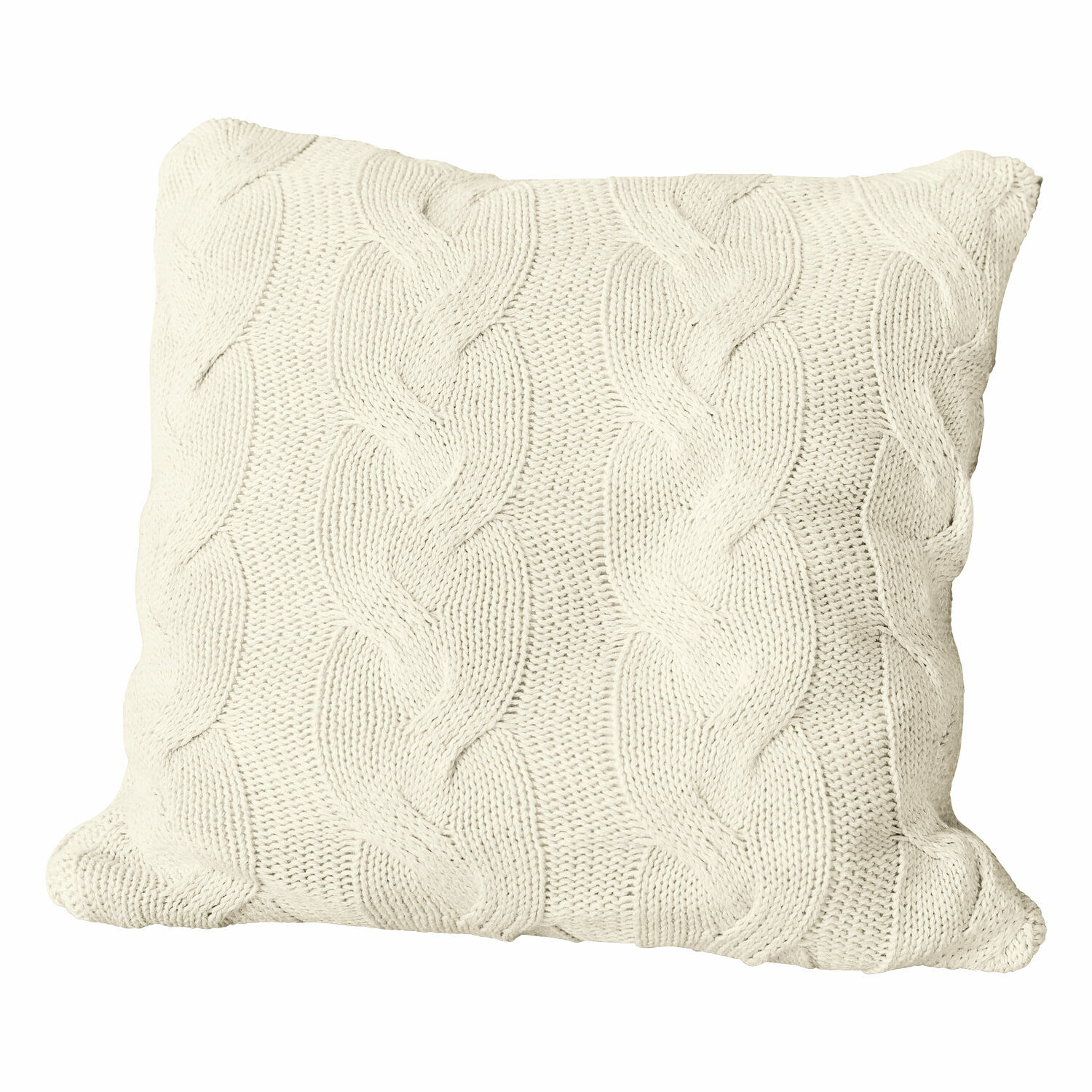 Kissenhülle Arnhem Beige Baumwollkissen mit Zopfmuster, gestrickt, weich und dekorativ für Wohnzimmer