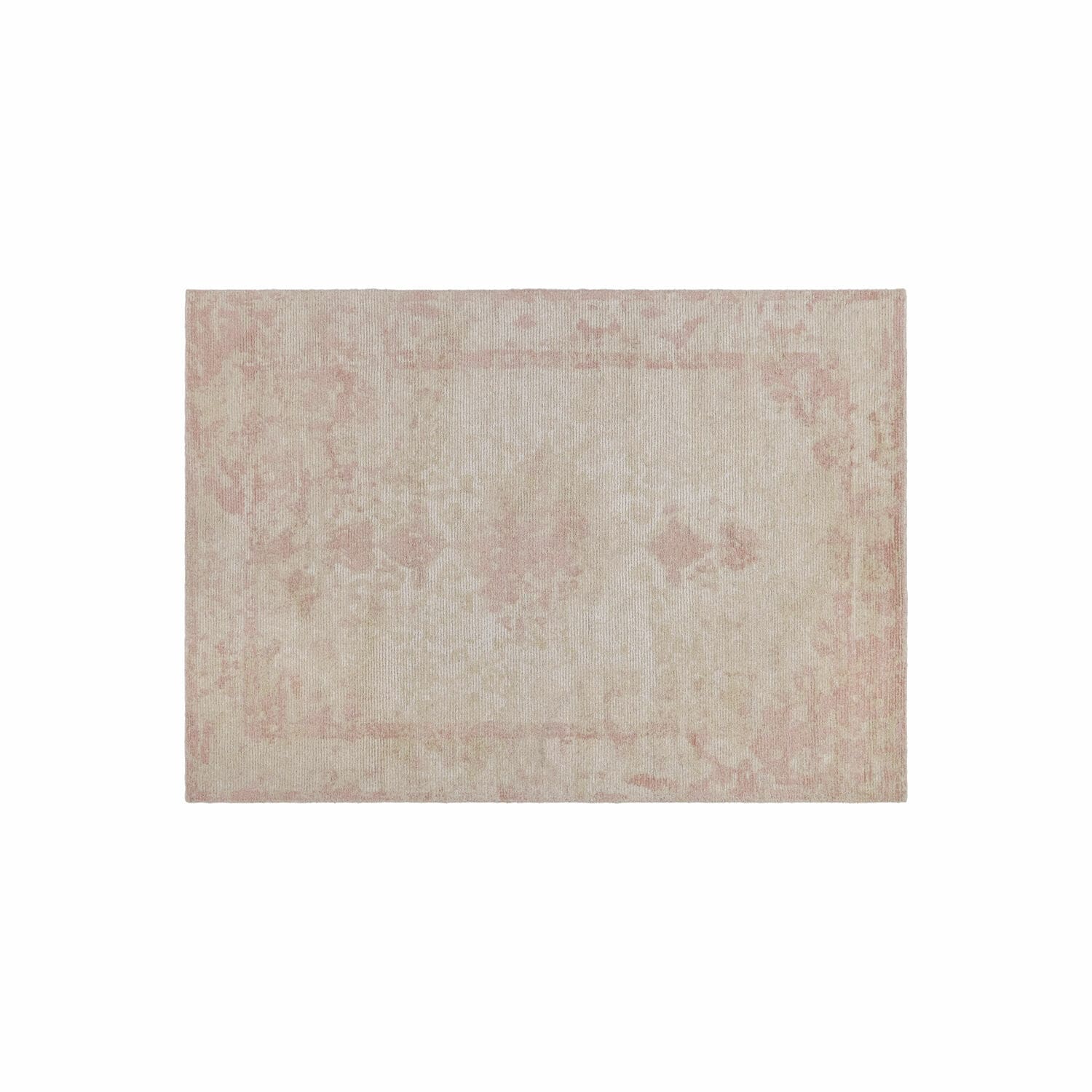Teppich Zilevax Teppich in Pastellrosa und Beige mit zartem Muster, weiches Material für Wohnraumdeko