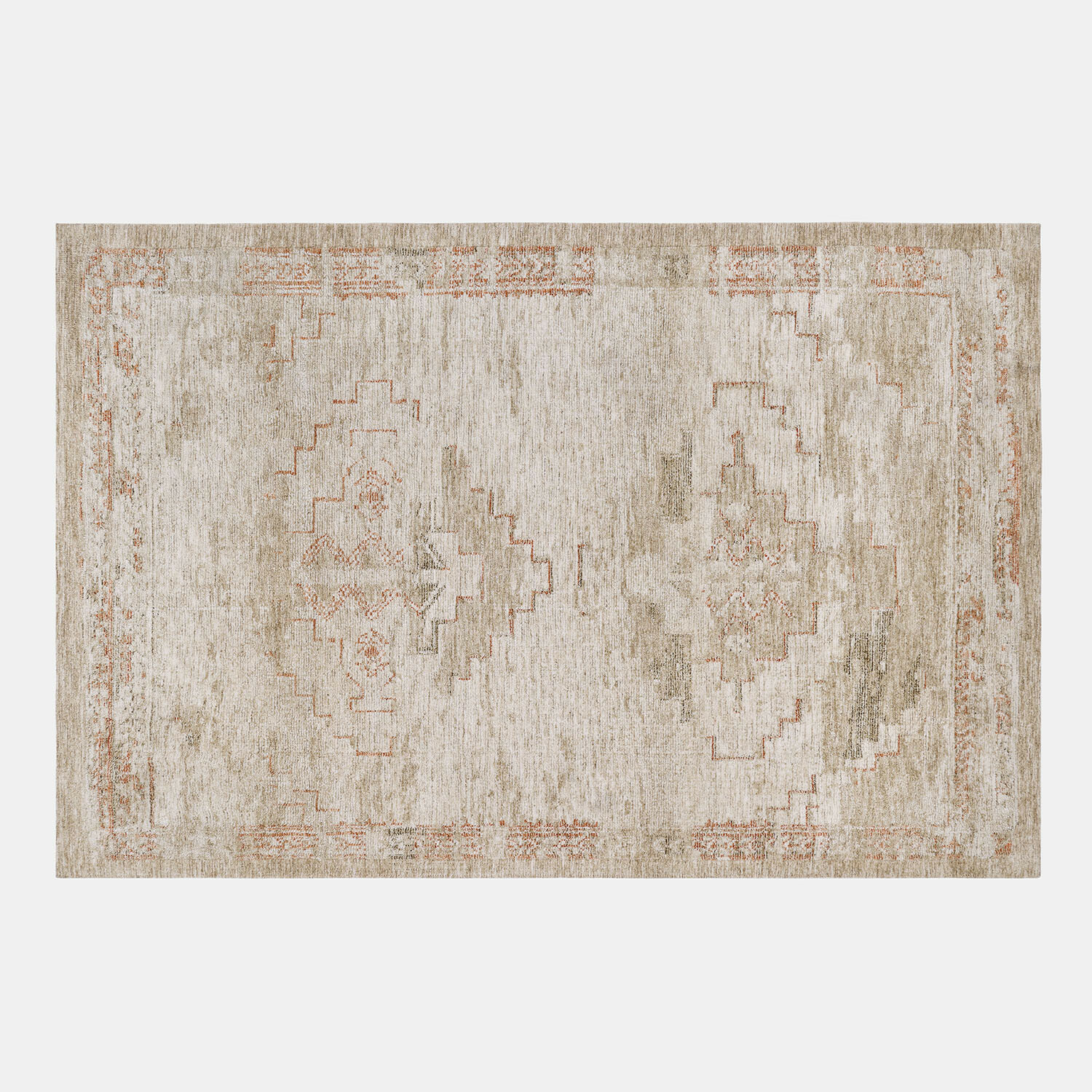 Teppich Soravitto Beigefarbener Teppich mit dezentem Vintage-Muster, weiches Material, Wohnraumdekoration