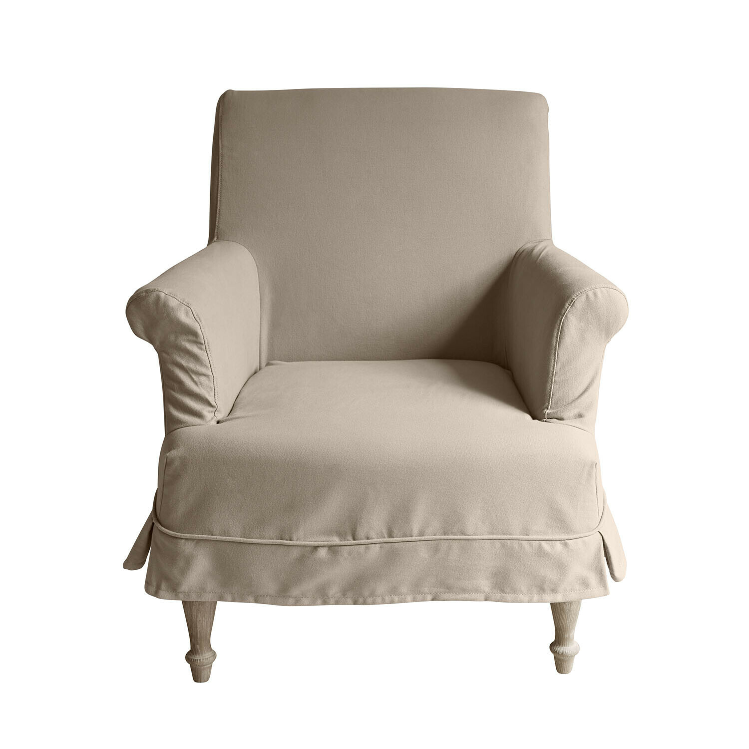 taupe Sessel Everleighs in Taupe aus Baumwollstoff, bequemer Polstersessel fürs Wohnzimmer