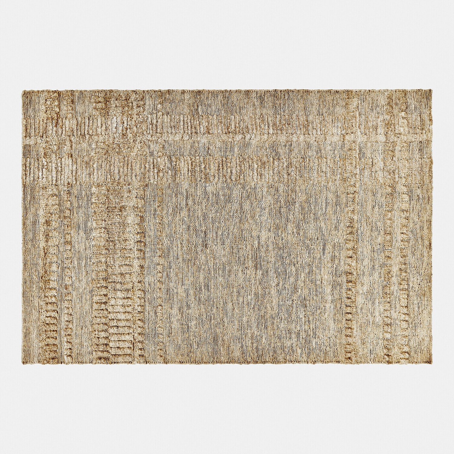 Teppich Lorianza Beigefarbener Teppich aus Naturmaterial mit geometrischem Muster, ideal für Wohnzimmer und Dekor