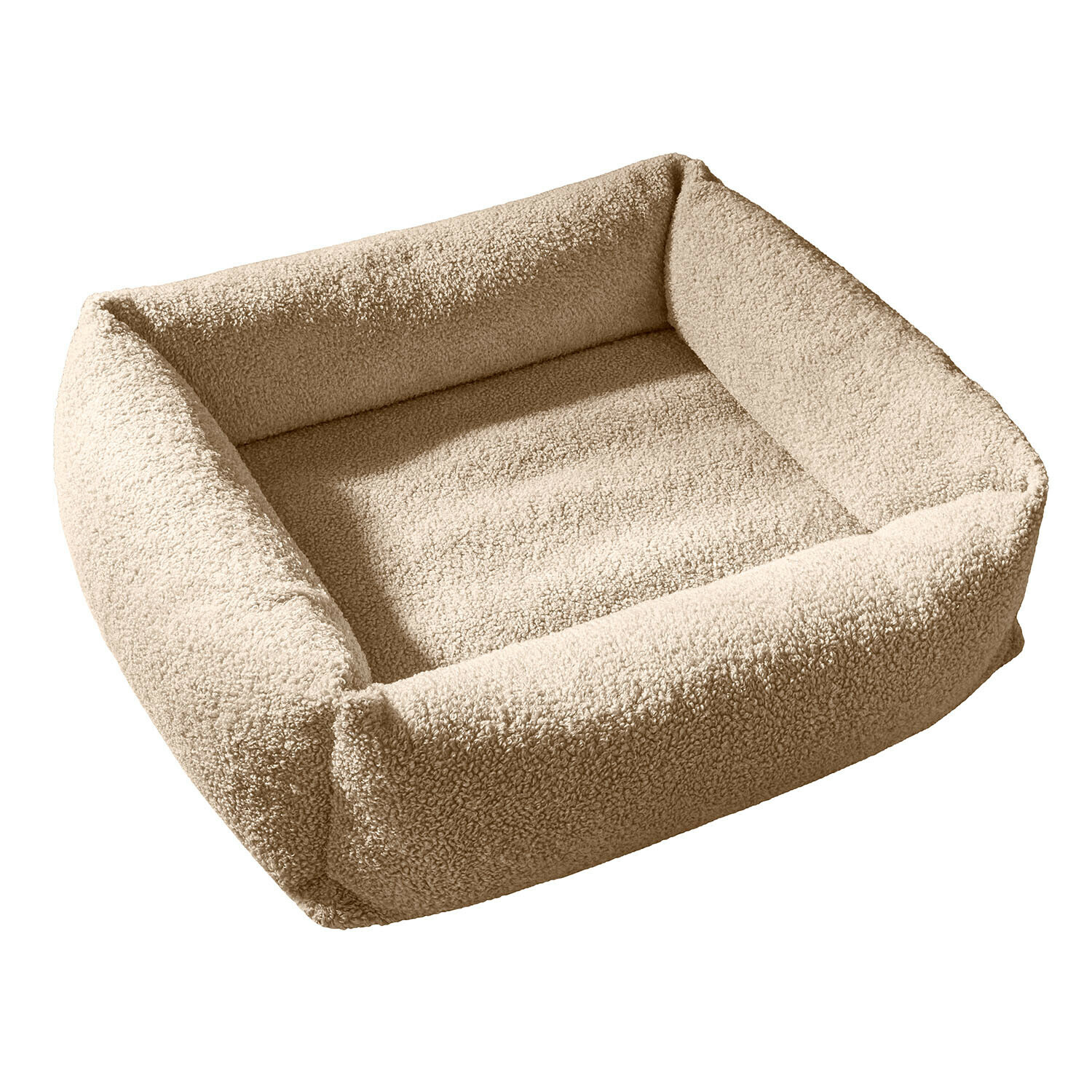 Haustierbett Giolena Beiges Hundebett aus weichem Bouclé-Material, komfortabler und stilvoller Ruheplatz für Hunde