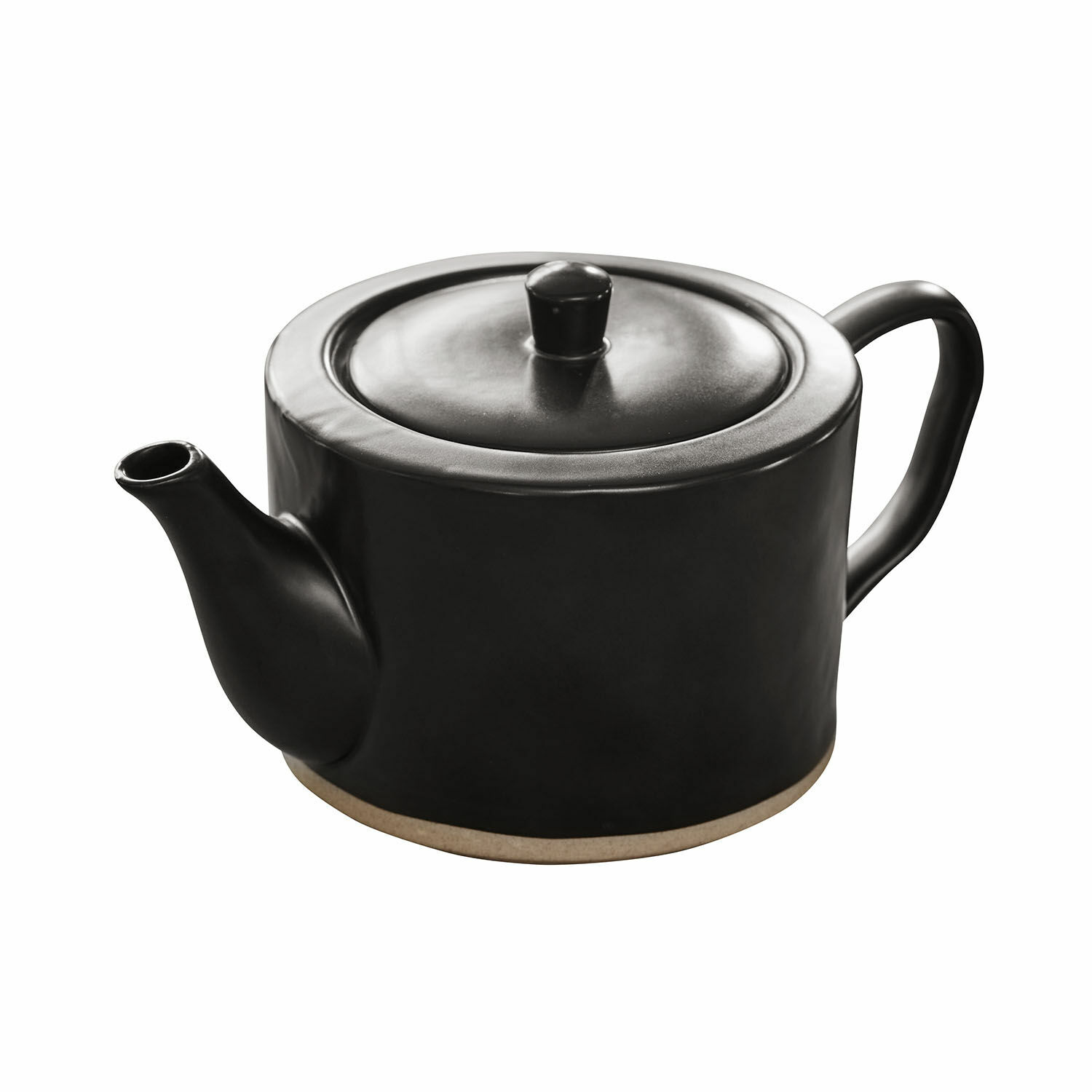 schwarz Teekanne Biarritz aus schwarzer Keramik mit mattem Finish, schlichtes und praktisches Design