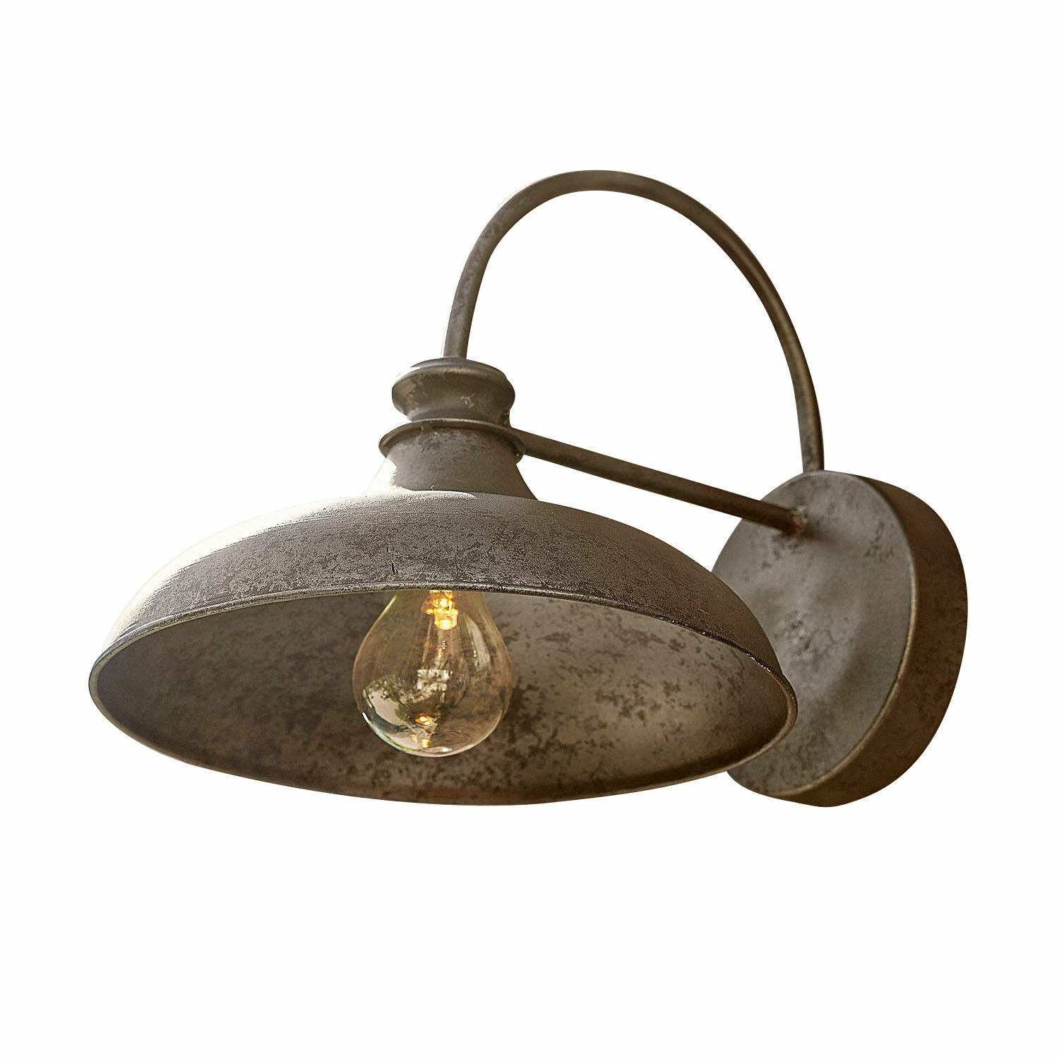 LED-Wandlampe Chassorin Vintage Metall-Wandleuchte in Grau mit sichtbarer Glühbirne, dekorative Wandbeleuchtung