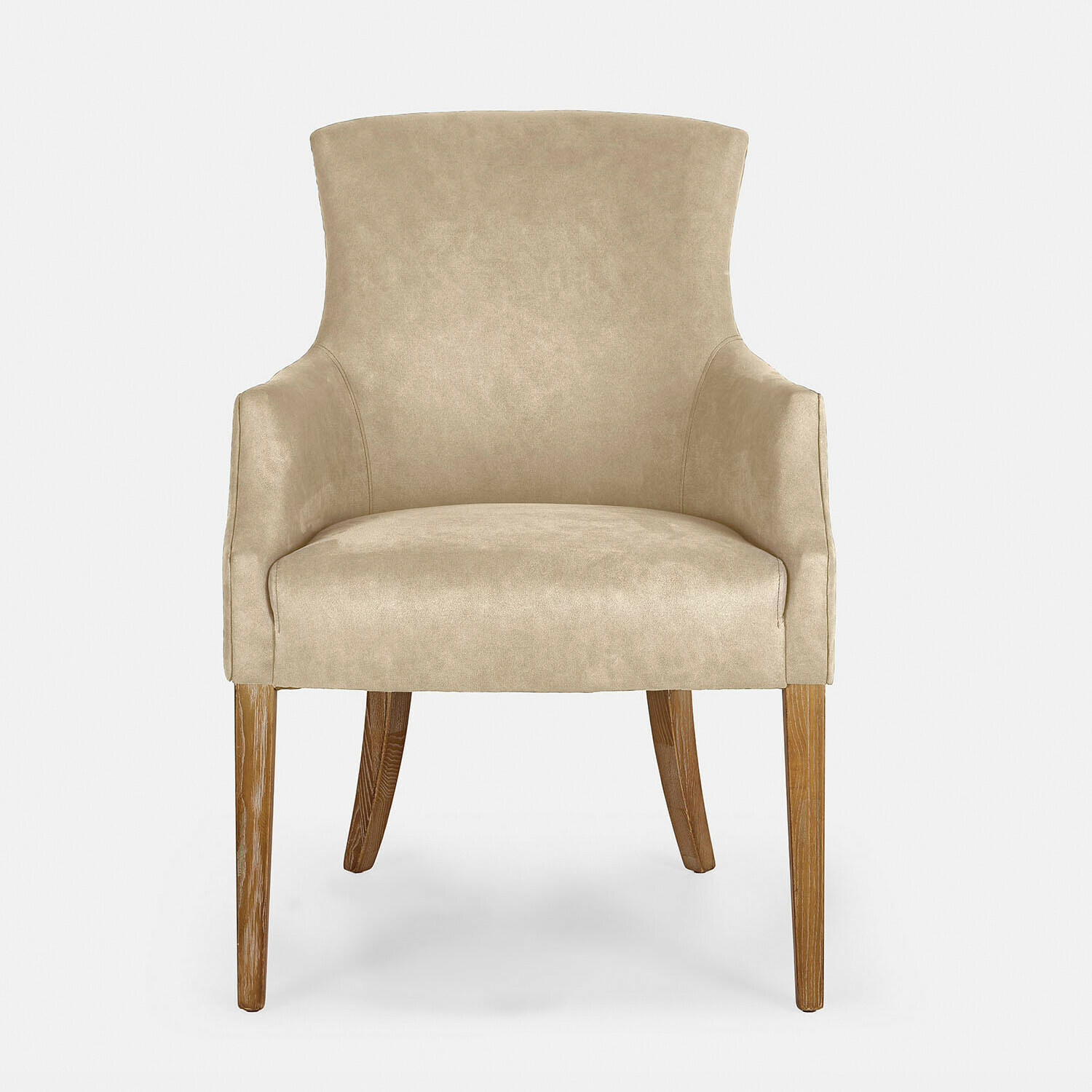 beige Beiger Hallmere Sessel aus weichem Material mit Holzbeinen, bequemer Polstersessel fürs Wohnzimmer