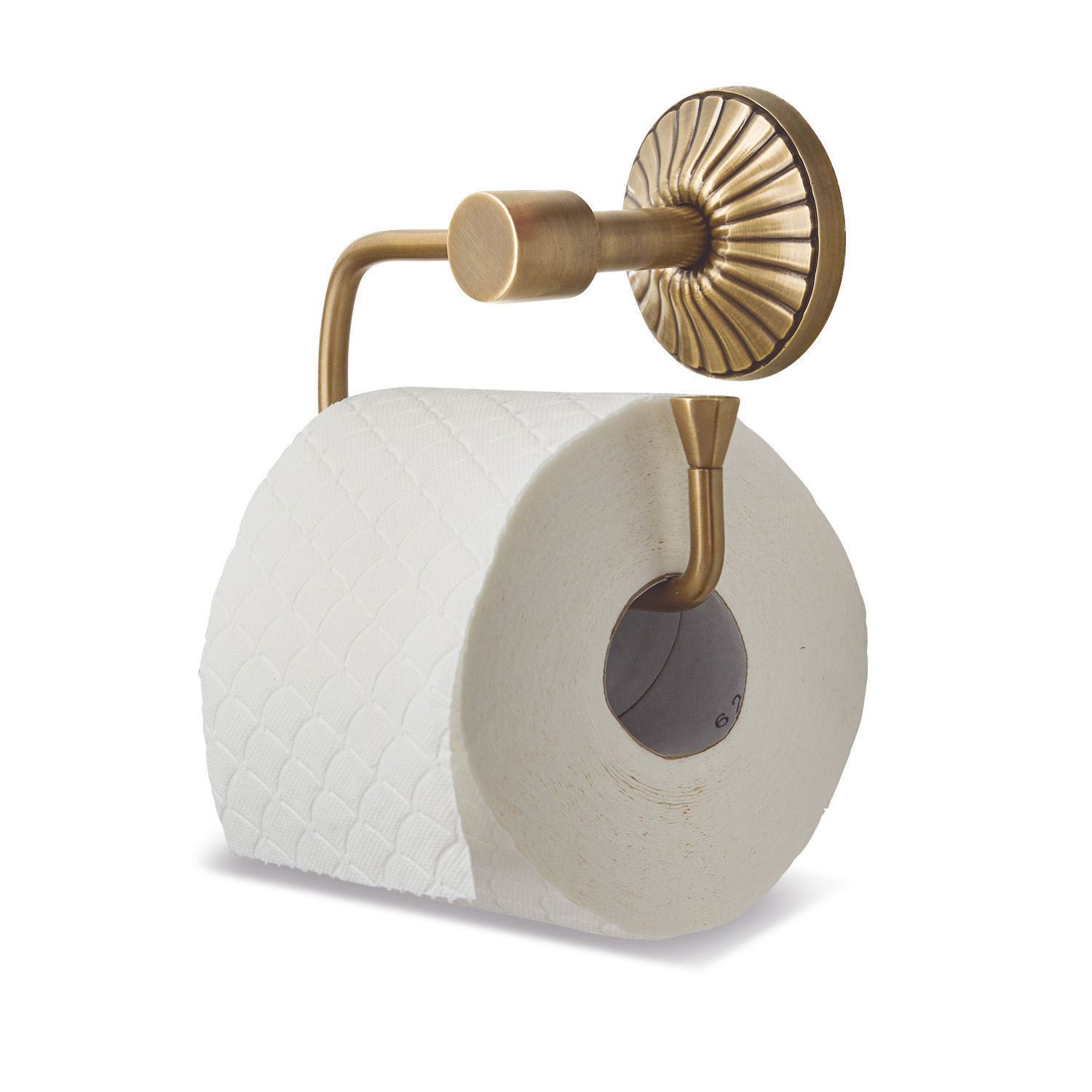 Toilettenpapierhalter Terling Messing Toilettenpapierhalter mit dekorativer runder Wandhalterung im Vintage-Stil