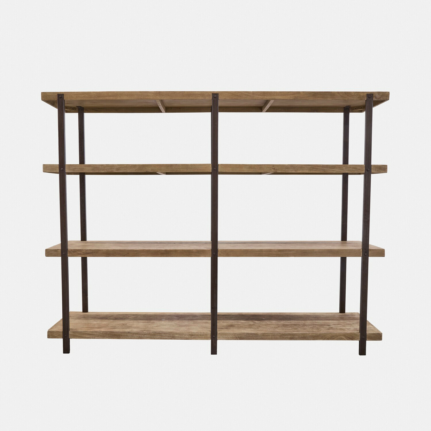 Regal Haverfell Regal aus Holz und Metall in Naturfarben, modernes Aufbewahrungsmöbel für Wohnzimmer