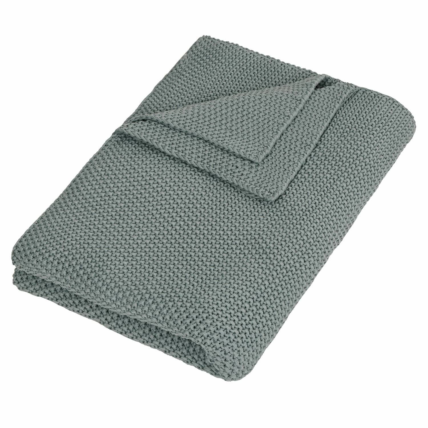 Plaid Ancy Weiche graue Decke mit grobem Strickmuster, ideal für Dekoration und Wärme im Zuhause