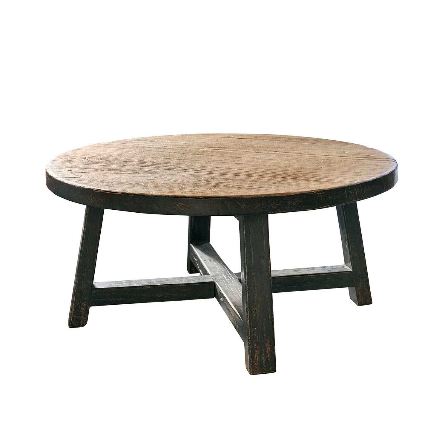schwarz/braun Runder Couchtisch Gorivel aus Holz in Schwarz-Braun für das Wohnzimmer