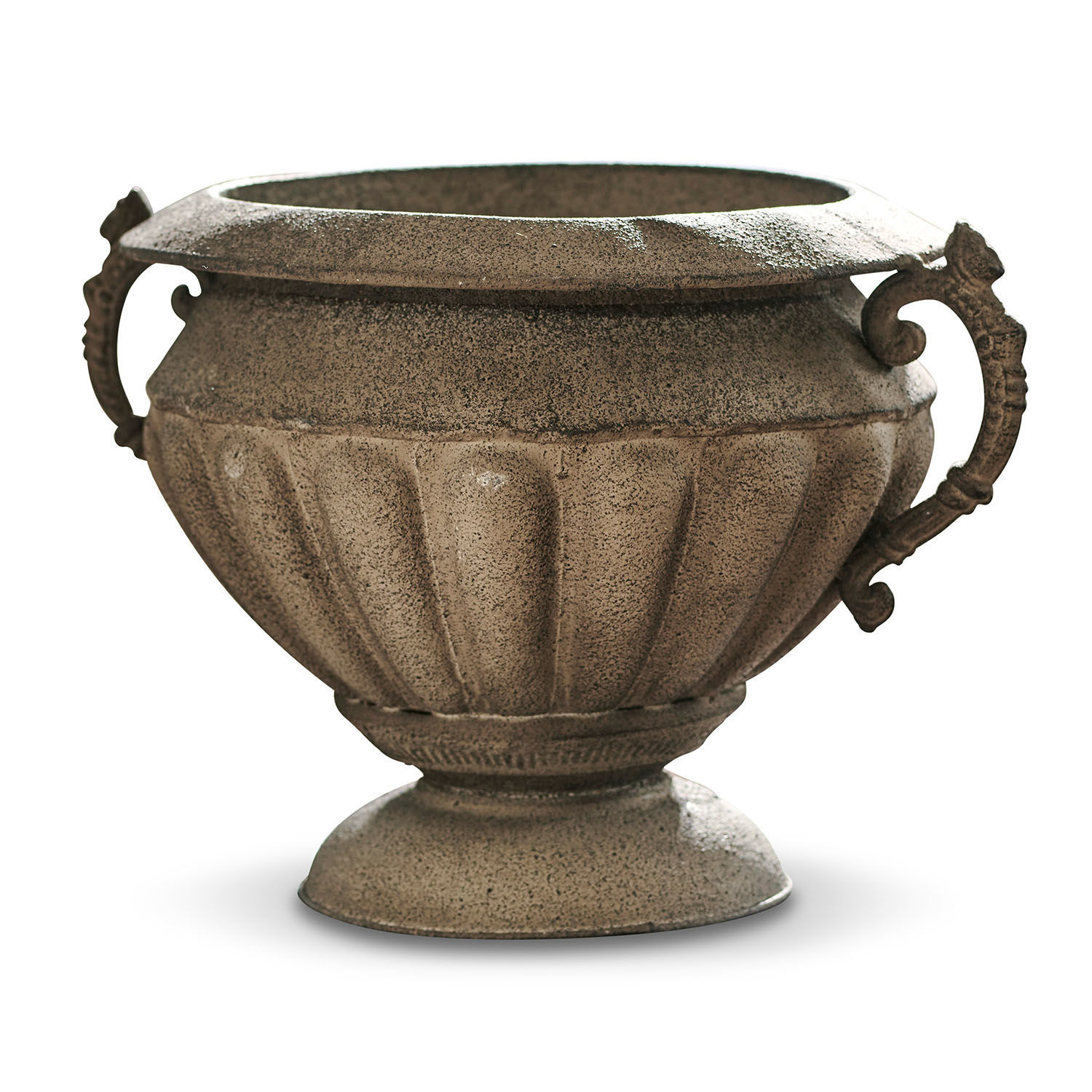 Amphore Acheville Dekorativer Blumentopf aus grauem Beton mit Griffen, ideal für Garten und Dekoration