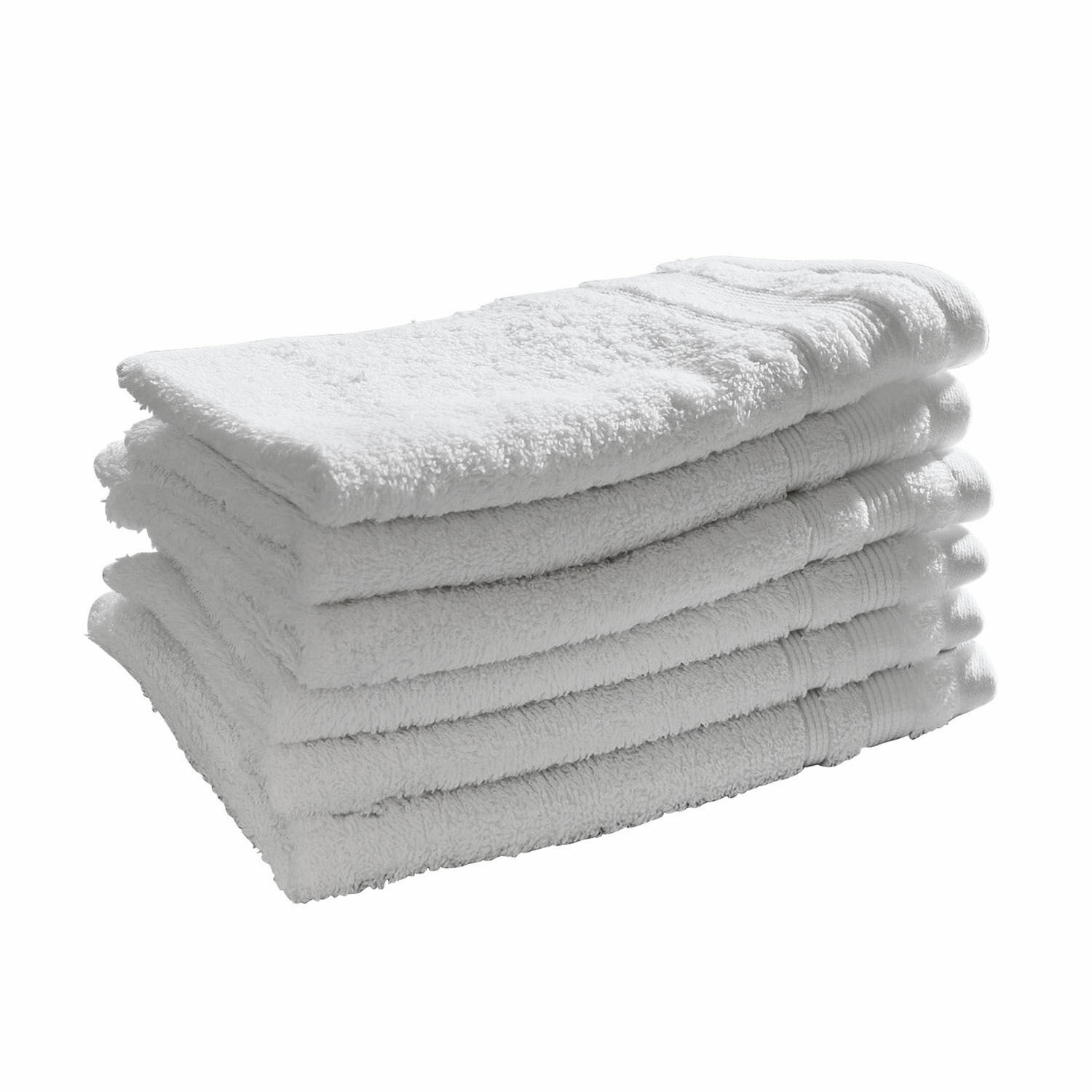 weiß 6er Set weiße Gästehandtücher aus weicher Baumwolle, ideal für Bad und Gäste