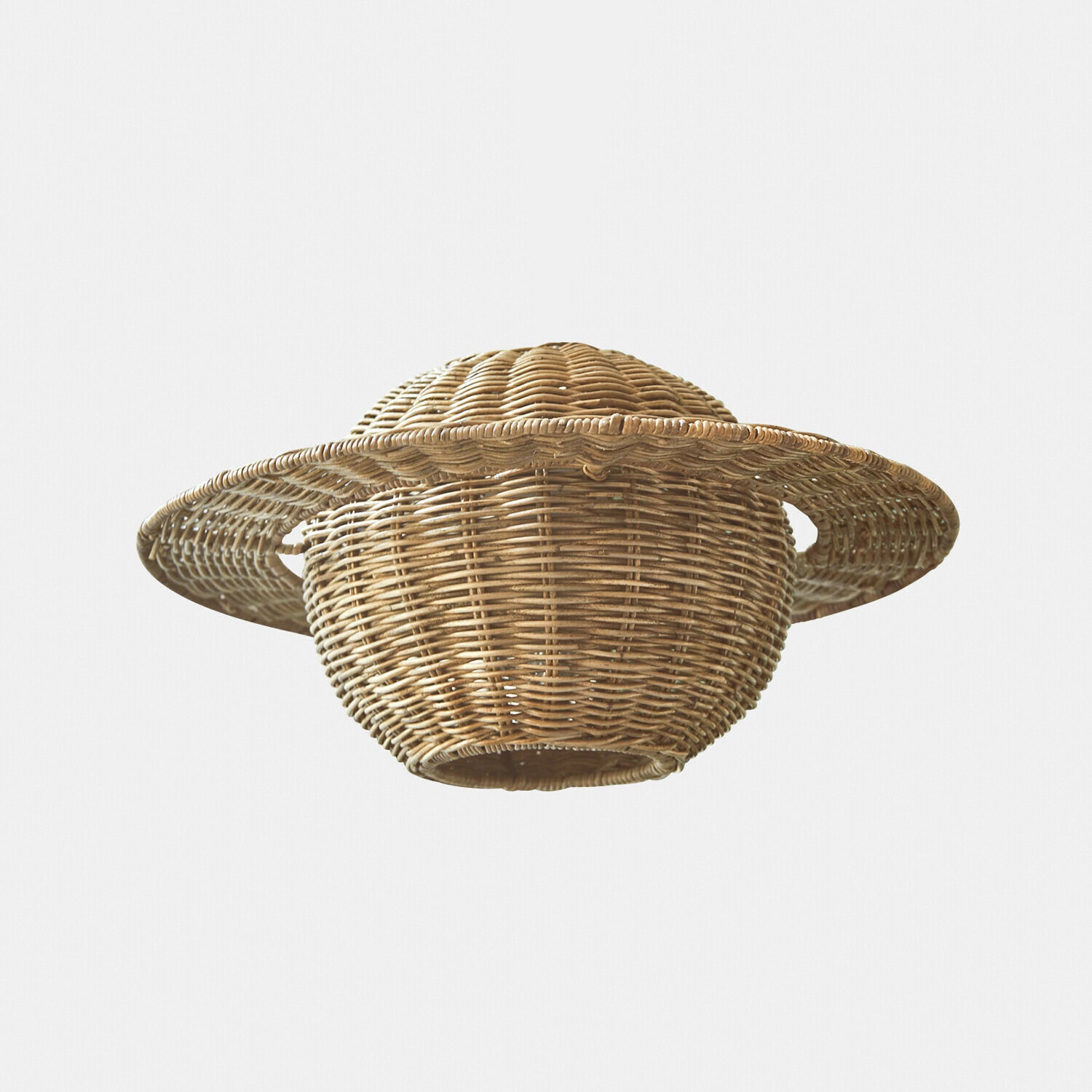 Hängelampe aus geflochtenem Rattan in Naturfarbe, dekoratives Wohnraumlicht