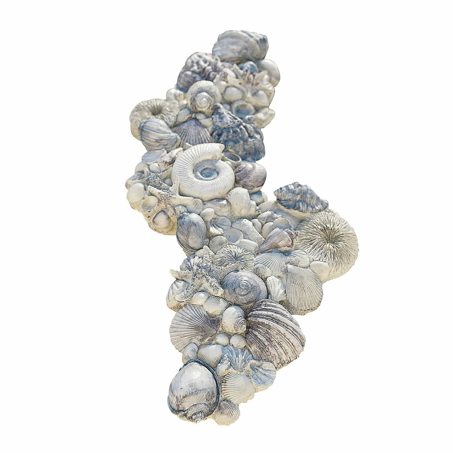 Deko-Muscheln Potnarvin Wanddekoration aus weißen und grauen Muscheln und Seesternen, maritimer Wohnaccessoire