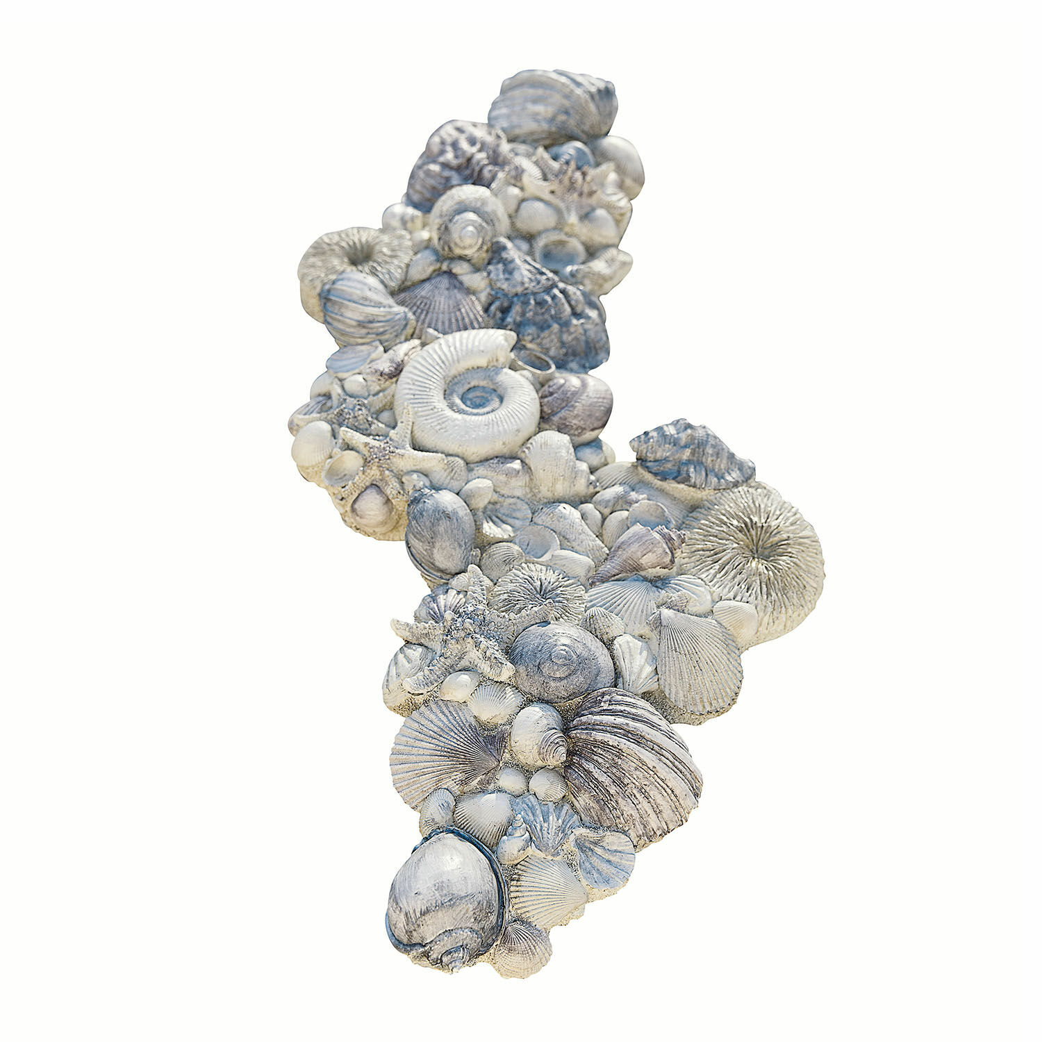 Deko-Muscheln Potnarvin Wanddekoration aus weißen und grauen Muscheln und Seesternen, maritimer Wohnaccessoire