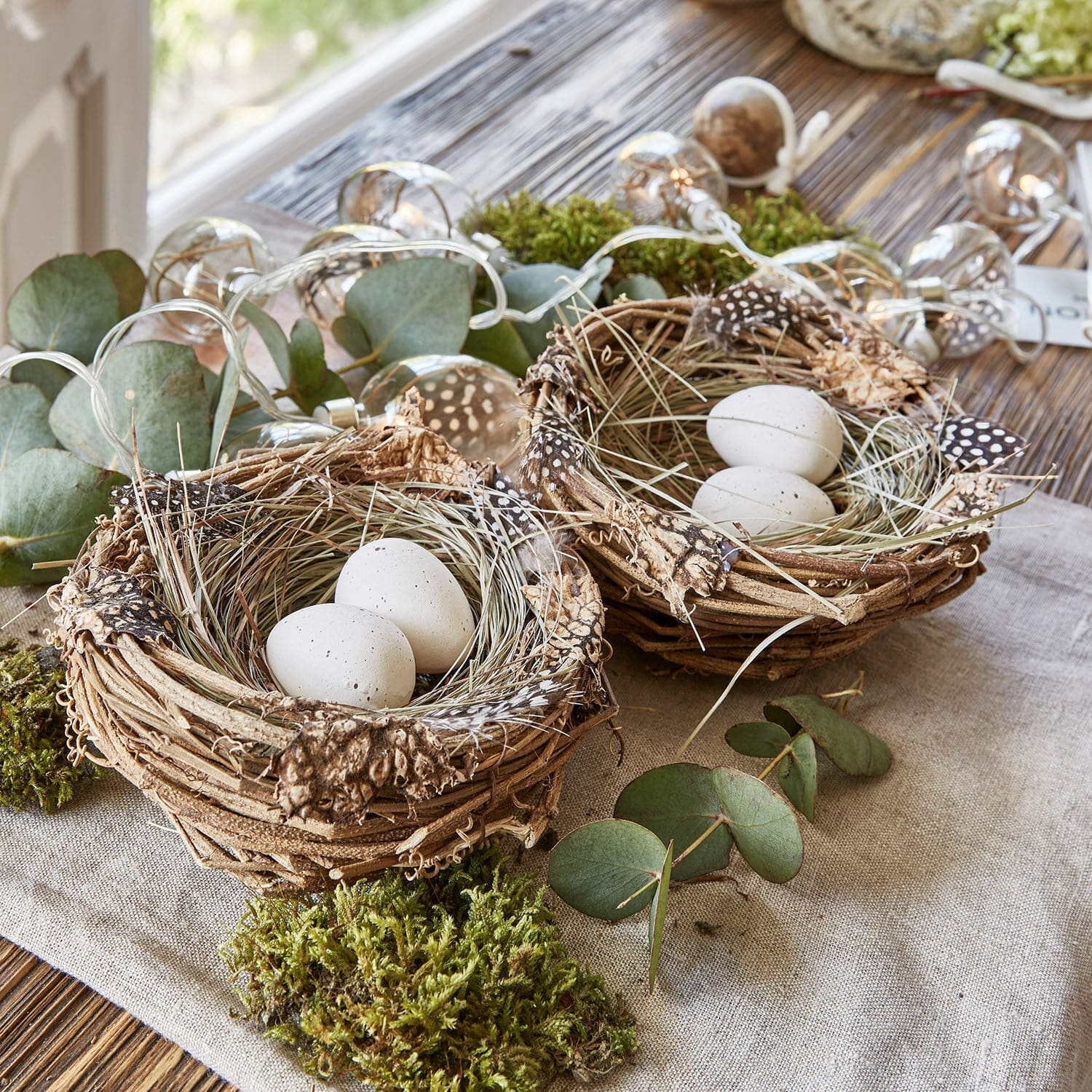 Deko-Nest mit Eiern 2er Set Fergus