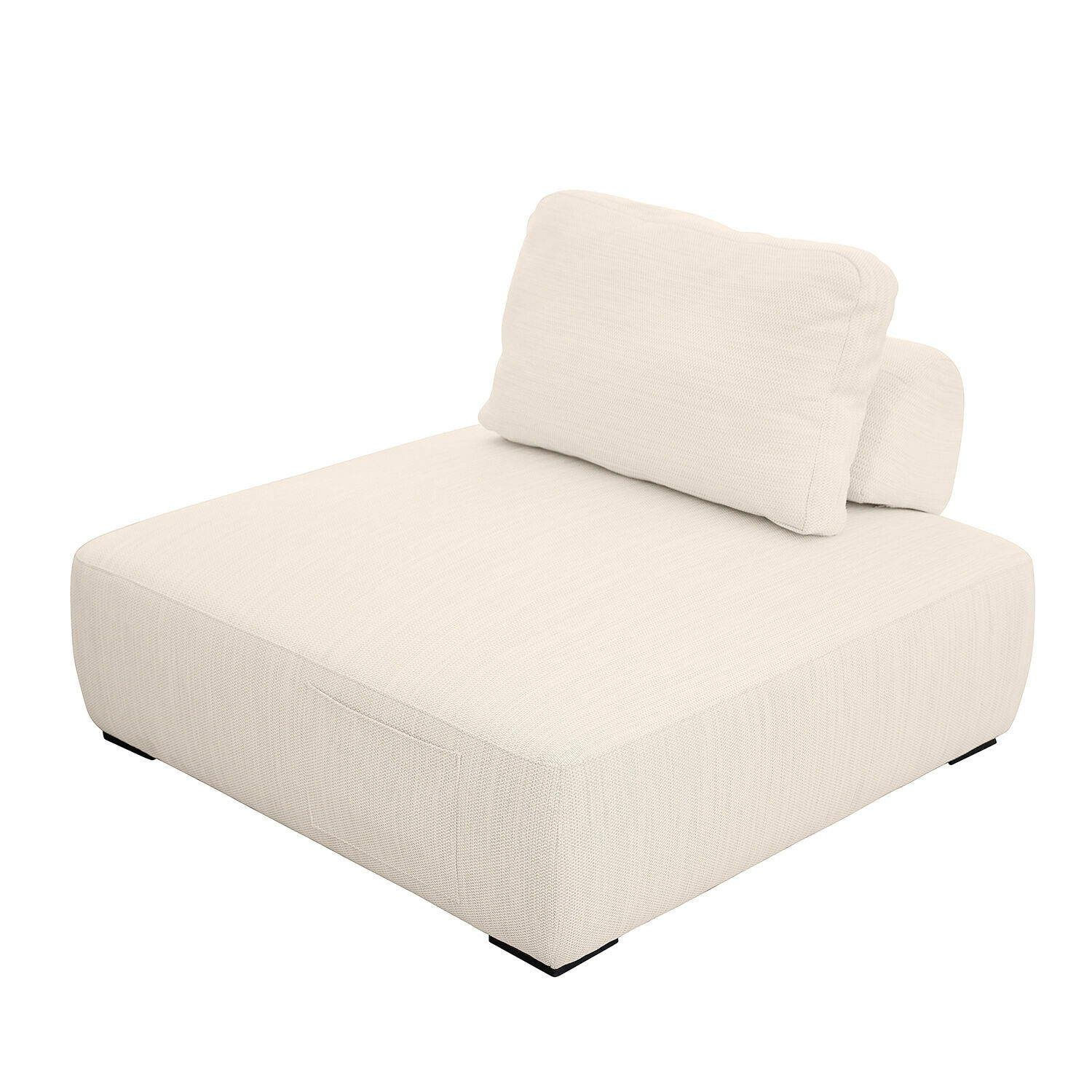 Beiger Lounger Cassongue mit weichem Stoffbezug, moderner und bequemer Sitzmöbel