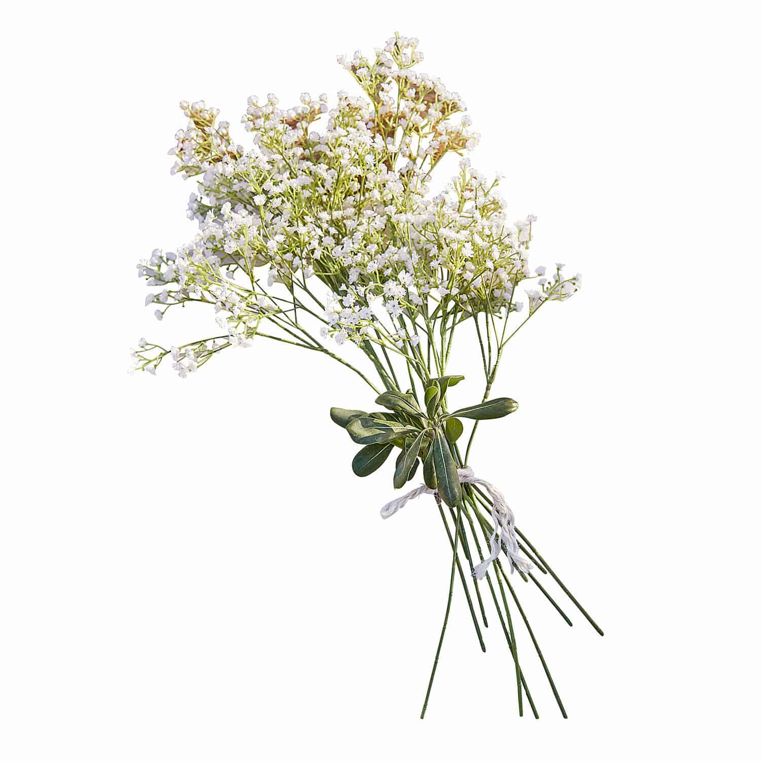 Deko-Blumenstrauß Lorraine Strauß aus weißen Dekoblumen mit grünen Blättern und langen Stielen für Wohnraumgestaltung