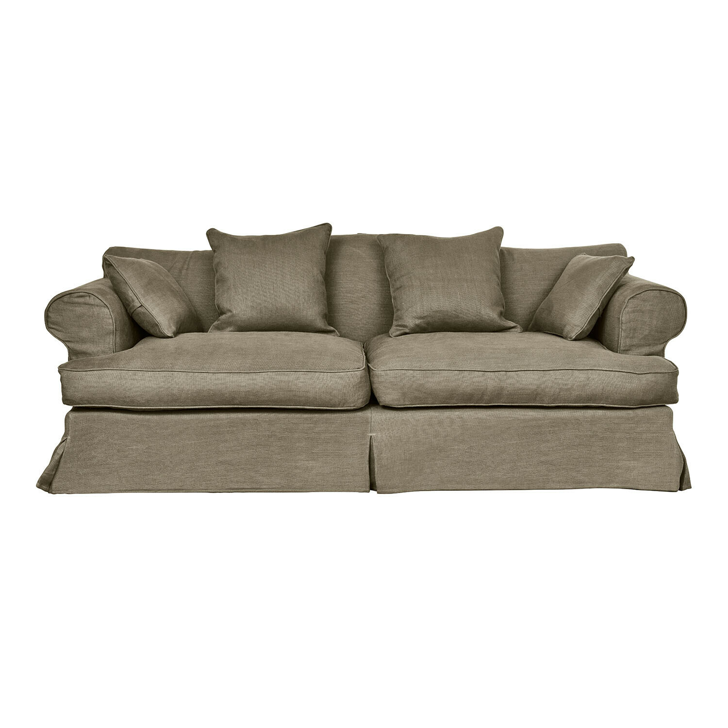 taupe Sofa Dawnhurst aus taupefarbenem Stoff mit weichen Kissen, klassisches Wohnzimmermöbel
