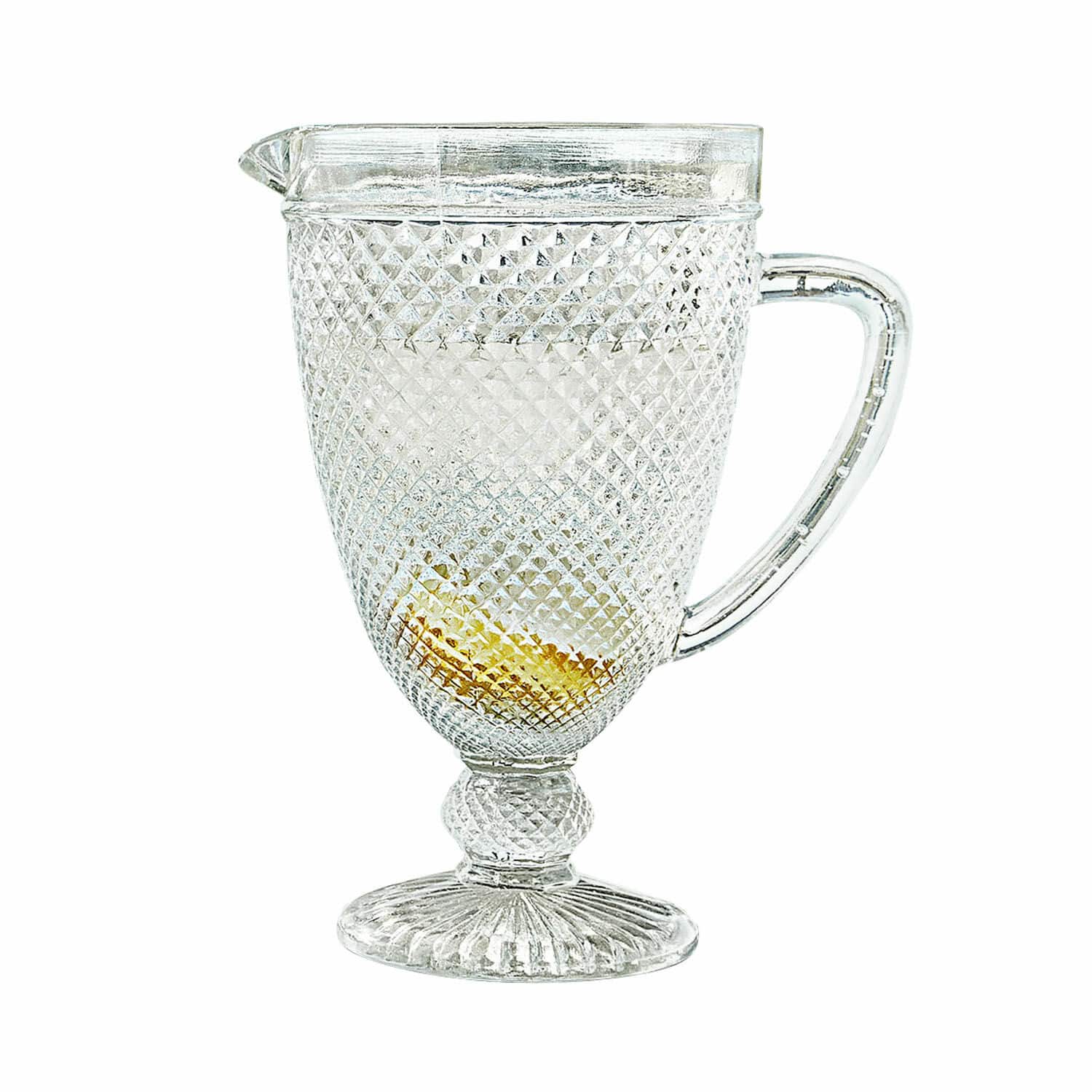 Krug Santerre Transparenter Glaskrug mit Reliefmuster und Henkel, ideal zum Servieren von Getränken