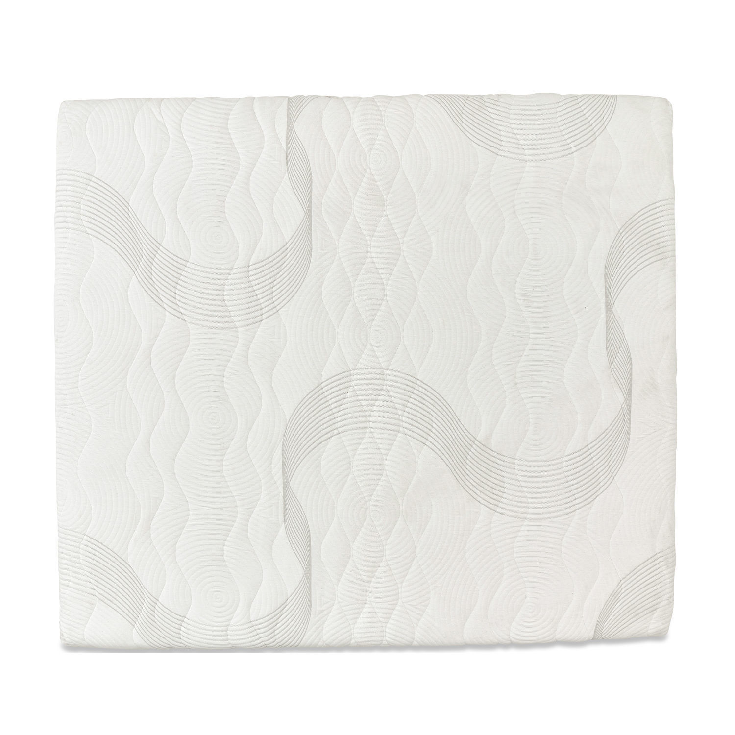 Matratze mit Topper 180x200 Raillimont Weiße gesteppte Tagesdecke mit zartem grauem Wellenmuster, weiches Material fürs Schlafzimmer