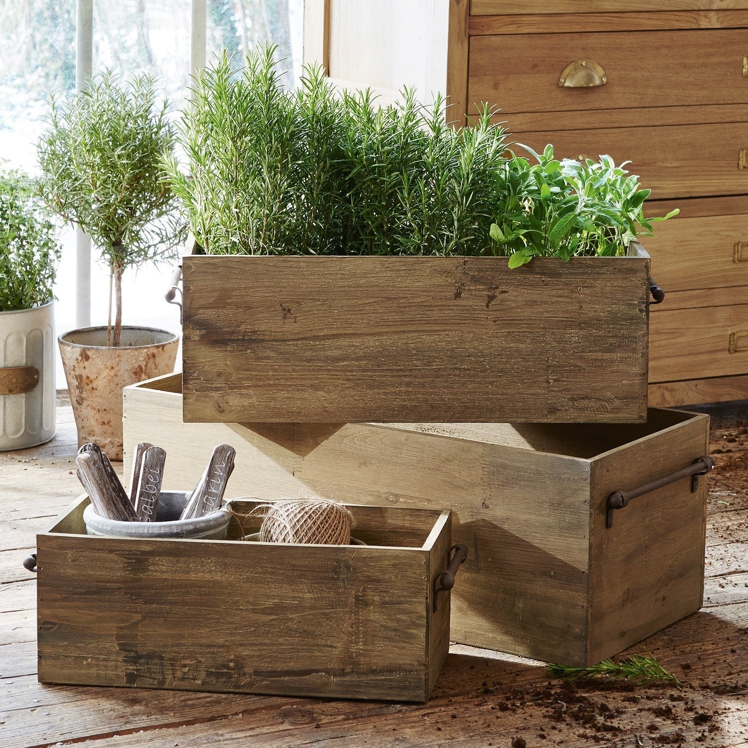 Holzkiste 3er Set Mell